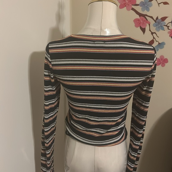 Garage | Stripped Lettuce Long Sleeved Top Size Small - Picture 4 of 4